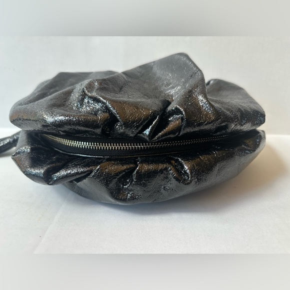 NWT! Rebecca Minkoff Elegant Black Metallic Ruched Clutch Bag